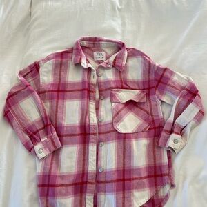 Zara Kids Pink Plaid Shirt